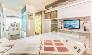 Samples in the showroom