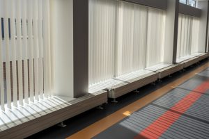 Vertical blinds in office